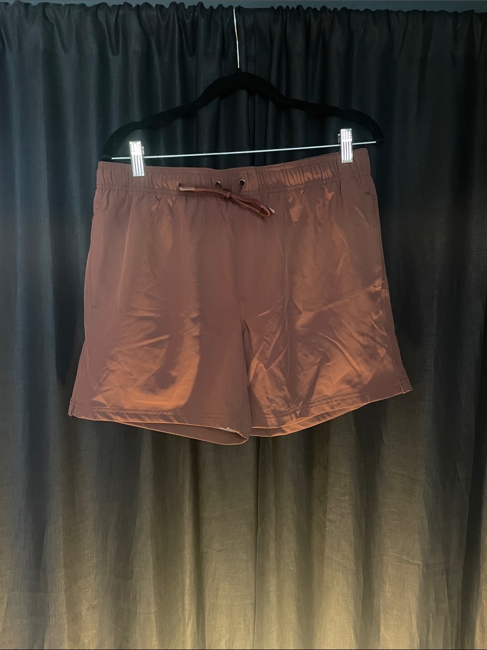 Men’s Cotton On Drawstring Swim Shorts with lining- Brown